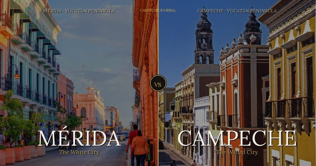 Calles coloniales de Mérida y Campeche comparadas — dos ciudades UNESCO en la Península de Yucatán